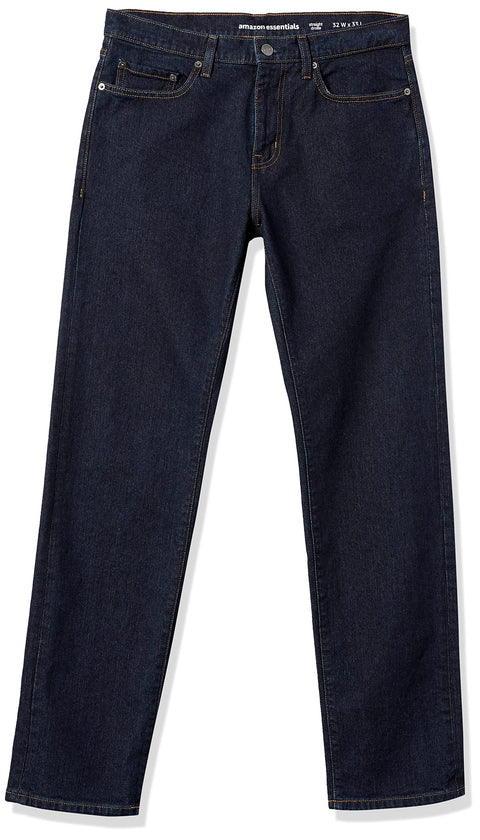 Amazon Essentials Men's Straight-Fit Stretch Jean, Rinsed, 36W x 30L Amazon Essentials