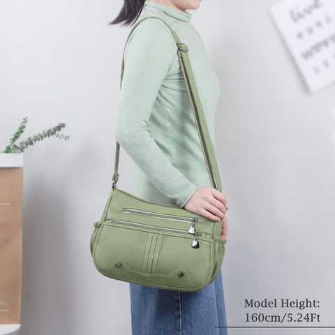 Women Soft PU Leather Shoulder Handbag Multi Pocket Crossbody Bag Ladies Medium Roomy Purses Fashion Tote Top Handle Satchel VOLGANIK ROCK