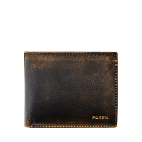 Fossil Men's Wade Leather Bifold with Flip ID Wallet, Black, (Model: ML3882001) Fossil