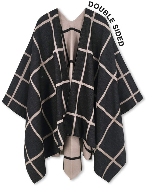 Moss Rose Women's Travel Gift Shawl Wrap Poncho Ruana Cape Open Front Cardigan for Fall Winter Holiday Moss Rose