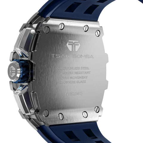TSAR BOMBA Mens Watches Luxury Tonneau Watches for Men Waterproof 50M Analog Replica Watch Chronograph Calendar Date Men’s Dress Business Work Watch Diver Large Square Face Wristwatch TSAR BOMBA