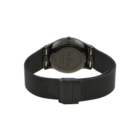 Skagen Men's Sundby Three-Hand Date Midnight Black Titanium Mesh Band Watch (Model: T233XLTMN) Skagen