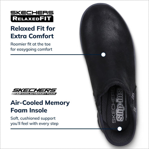 Skechers Women's Easy Going-Modern Hour-Hands Free Slip-Ins Ankle Boot, Black, 8