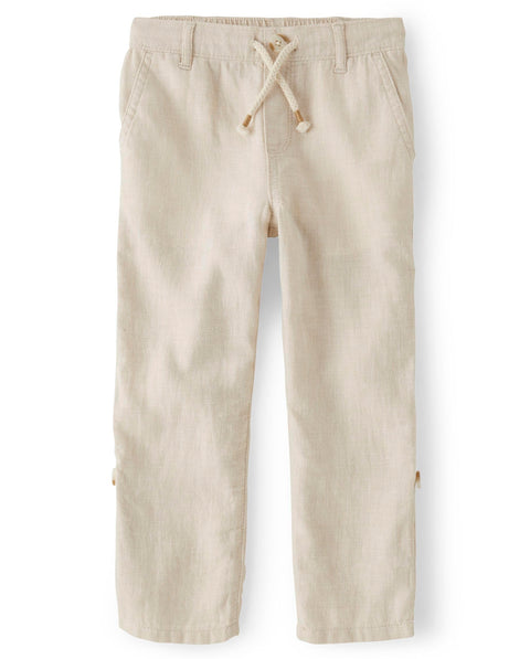 Gymboree,and Toddler Drawstring Linen Pants,Bisquit,4T