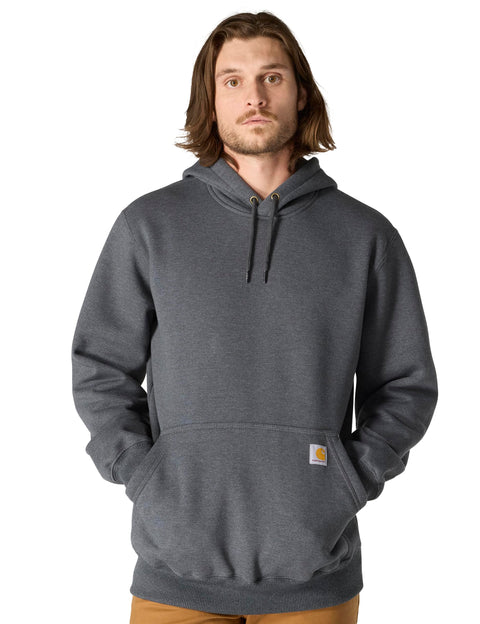 Carhartt mens Rain Defender Paxton Heavyweight Hooded Sweatshirt work utility shirts, Carbon Heather 2, Large US