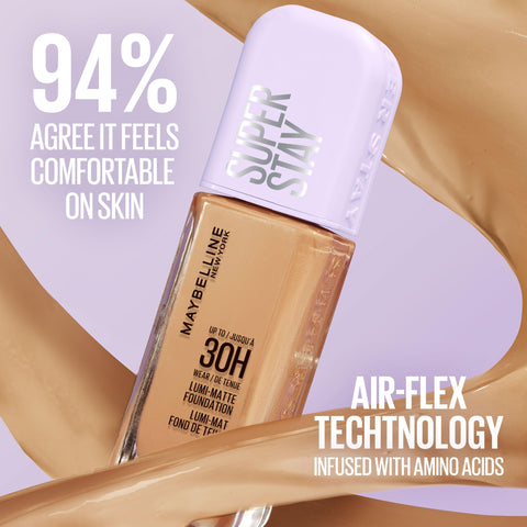 Maybelline Super Stay Lumi-Matte Foundation, Lightweight and Buildable Full Coverage Foundation Makeup For Up To 30HR Wear, 220, 1 Count