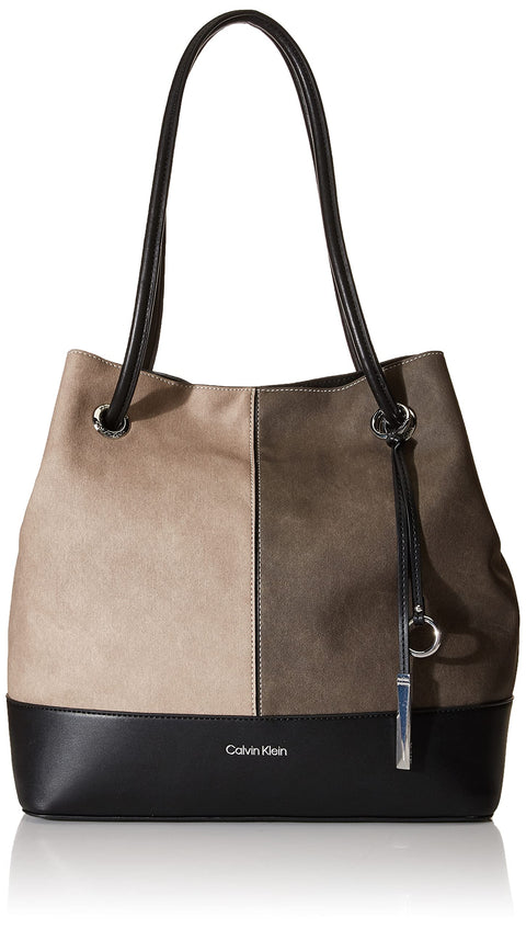 Calvin Klein Gabrianna Novelty North/South Key Item Tote, Grey Combo Calvin Klein