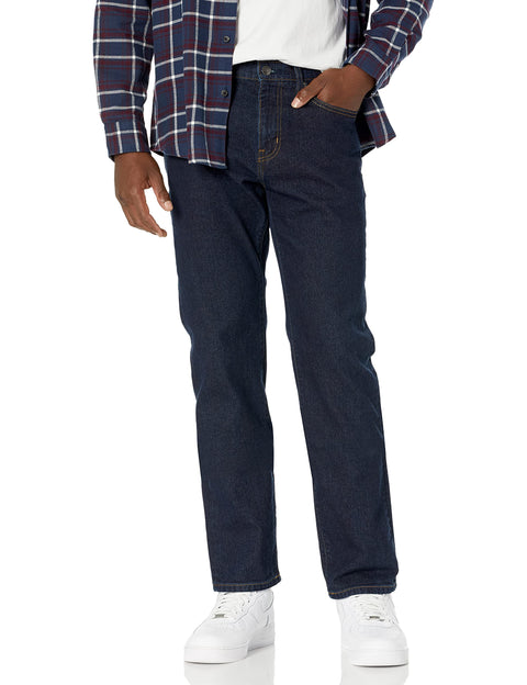 Amazon Essentials Men's Straight-Fit Stretch Jean, Rinsed, 36W x 30L Amazon Essentials
