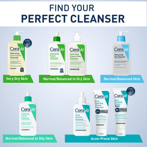 CeraVe Hydrating Foaming Oil Cleanser, Moisturizing Oil Cleanser for Face & Body, Squalane Oil + Hyaluronic Acid + Ceramides, For Dry to Very Dry Skin, Fragrance Free & Residue Free, 19 FL Oz