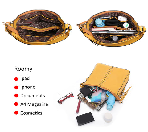 Montana West Large Leather Hobo Handbag for Women Studded Shoulder Bag Crossbody Purse (Mustard) MWC-1001MSTD Montana West