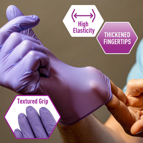 MedPride Powder-Free Nitrile Exam Gloves, Iris Blue, Medium, Box/100 MED PRIDE
