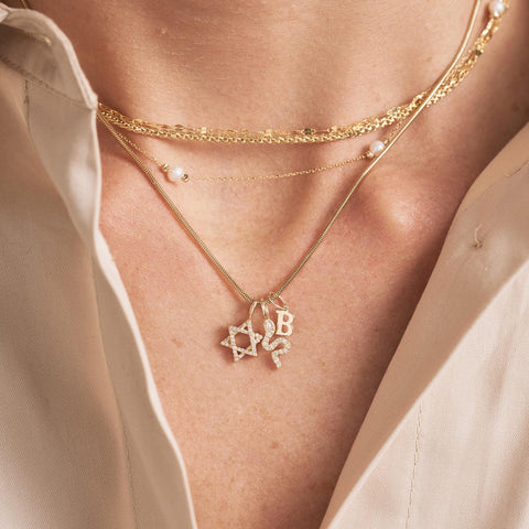 Gelin Diamond Star of David Charm 14K Solid Gold