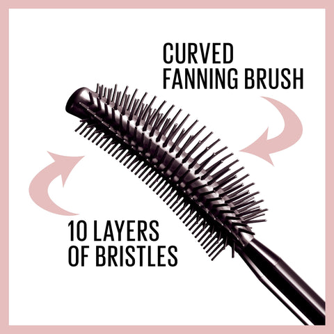 Maybelline Lash Sensational Washable Mascara, Lengthening and Volumizing for a Full Fan Effect, Blackest Black, 1 Count MAYBELLINE
