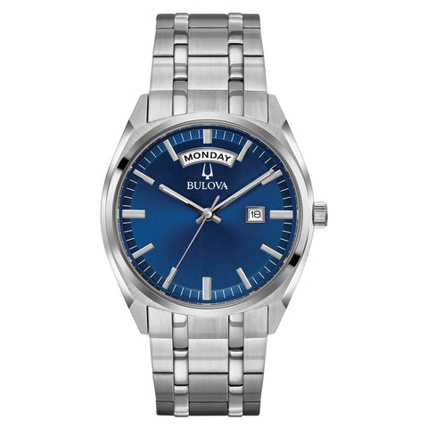 Bulova Men's Classic Surveyor 2-Hand Day/Date Quartz Watch, Luminous Hands, 39mm Bulova