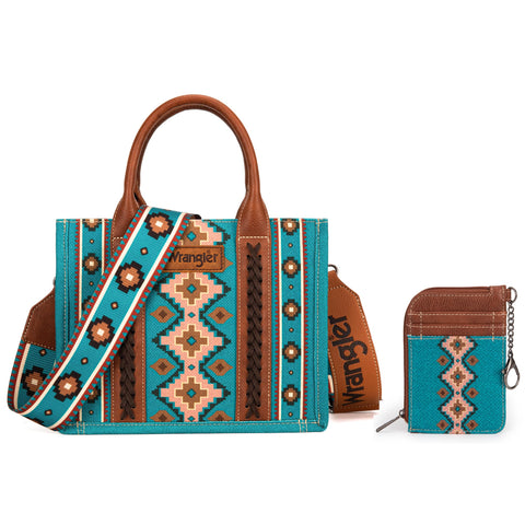 Wrangler Purse for Women Boho Aztec Tote Bag Hobo Shoulder Top Handle Handbags with Wide Guitar Strap WG2203-8120SWDTQ Montana West