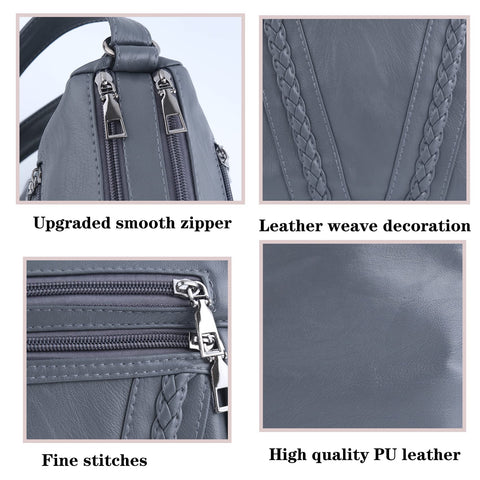 ELDA Crossbody Bags For Women Pocketbooks Soft PU Leather Purses and Handbags Multi Pocket Shoulder Bag ELDA