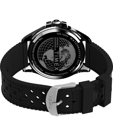 Timex Men's Deep Water 43mm Watch - Black Strap Green Dial Silver-Tone Case Timex