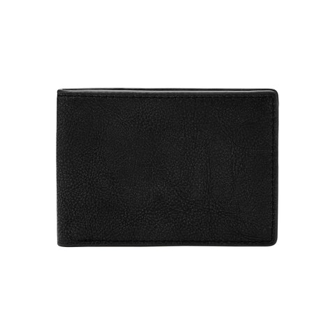 Fossil Men's Steven Leather Slim Minimalist Bifold Front Pocket Wallet, Slate Black, (Model: ML4396019) Fossil