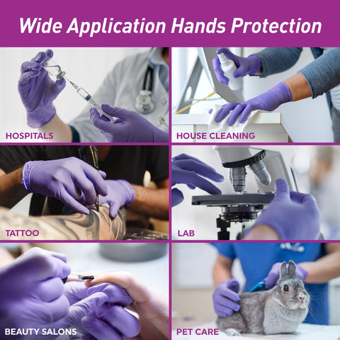 MedPride Powder-Free Nitrile Exam Gloves, Iris Blue, Medium, Box/100 MED PRIDE