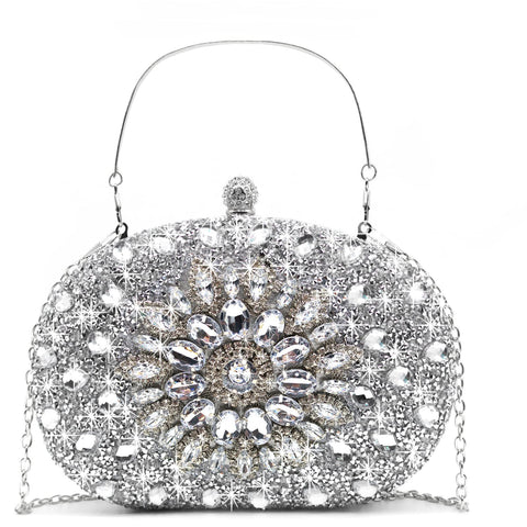 Crbeqabe Rhinestone Evening Clutch Purses for Women Wedding Clutch Party Purses Bridal Diamonds Clutch Prom Cocktail Handbags Crbeqabe