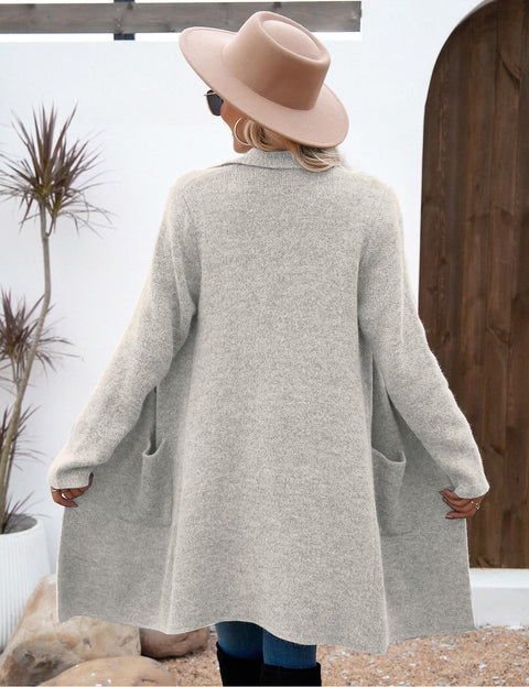 CiCiBird Women Fall Winter Long Cardigan Sweater Trendy Knit Jacket Coat Dressy Blazer Coatigan Apricot M CiCiBird