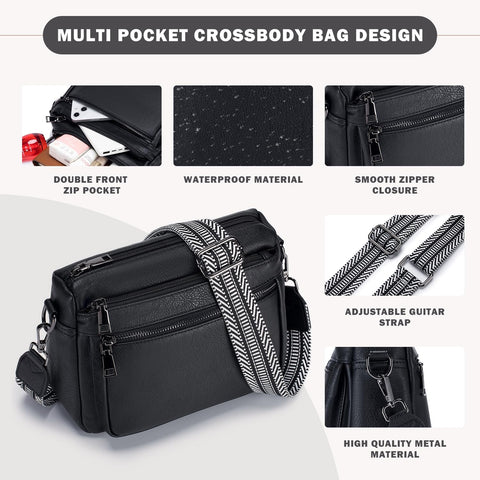 ATERITSSI Crossbody Purses for Women Trendy,Vegan Leather Crossbody Bags,Cell Phone Camera Shoulder Handbags with Card Slots ATERITSSI