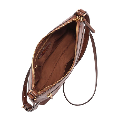 Fossil Women's Fiona Leather Small Crossbody Purse Handbag, Brown (Model: ZB7668200) Fossil