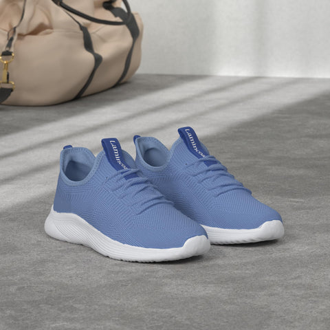 Lamincoa Womens Slip On Walking Shoes Non Slip Casual Road Running Lightweight Mesh Fashion Sneakers for Gym Travel Workout Blue Lamincoa