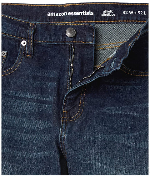 Amazon Essentials Men's Athletic-Fit Stretch Jeans - Discontinued Colors, Dark Wash, 34W x 32L