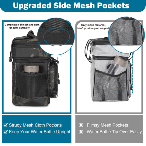 GLENKEY Double Deck Insulated Lunch Box, Expandable Large Lunch Bag Leakproof Cooler Bag Lunch Pail for Men Women Adults Work Shifts Travel Daytrip,16L,Black-Camo GLENKEY