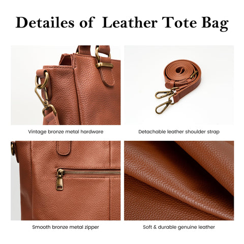 befen Soft Genuine Leather Purses for Women Small Tote Bag Handbags Crossbody Bags Top Handles Satchel Purse Shoulder Bag with RFID Card Slots Cognac Brown