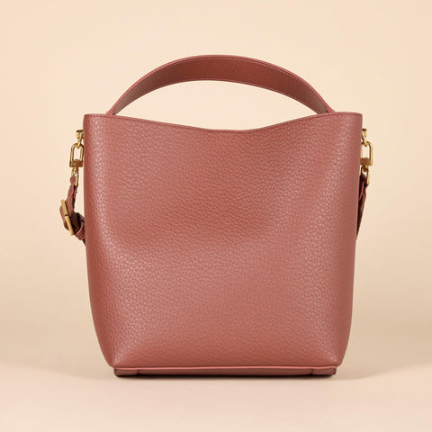 Amazon Essentials Women's Soft Bucket HandBag Tote with Minimalist Design, Dark Brown, One Size