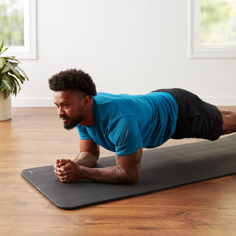 Amazon Basics 1/2 Inch Extra Thick Exercise Yoga Mat with Carrying Strap, Cushioned Support, for Fitness and Gym Workouts, Black Amazon Basics