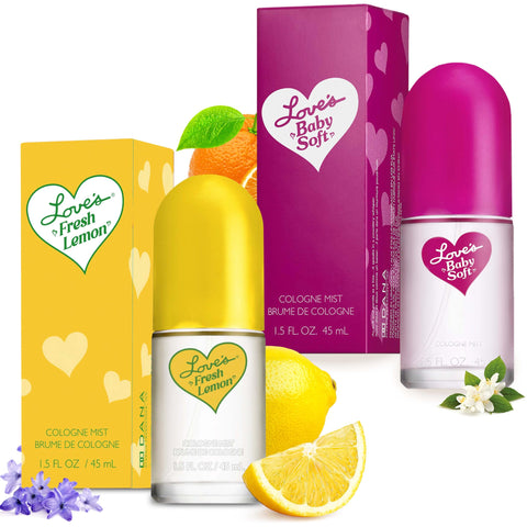 Dana Love's Fresh Lemon, Love's Baby Soft, Bundle Perfumes For Women, (1.5 fl oz) Dana