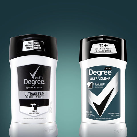 Degree Men UltraClear Antiperspirant Deodorant Black+White 2 Count 72-Hour Sweat & Odor Protection Antiperspirant For Men With MotionSense Technology 2.7 oz Degree