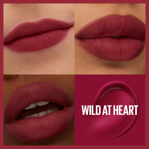 MAYBELLINE Super Stay Teddy Lip Tint, Long Lasting Matte Lipstick For Up To 12HR Wear, Wild At Heart, 1 Count MAYBELLINE