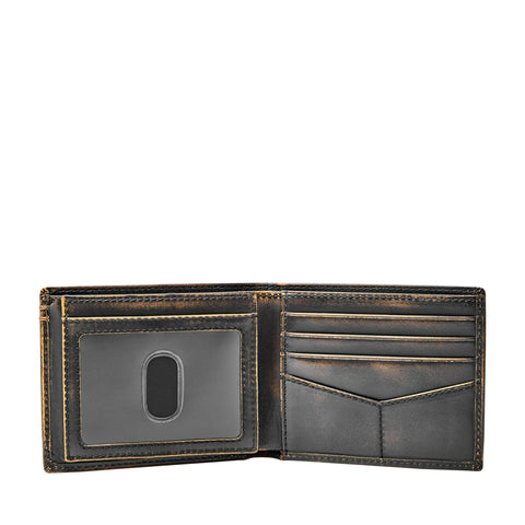 Fossil Men's Wade Leather Bifold with Flip ID Wallet, Black, (Model: ML3882001) Fossil
