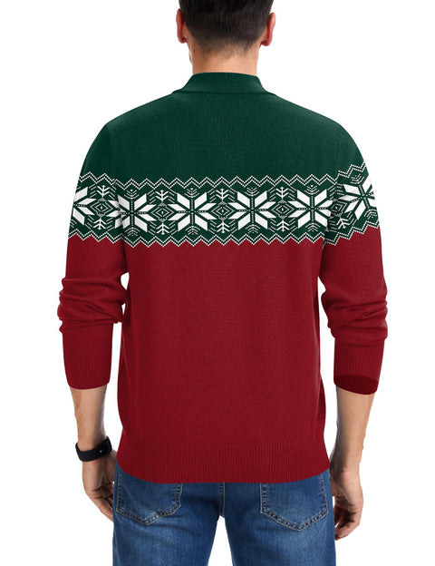 iWoo Men's Pullover with 1/4 Zip Sweater Elegant Winter Christmas Clothing Pullover Sweatershirts