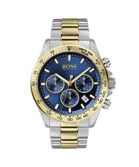 HUGO Men's Quartz Watch with Stainless Steel Strap, Two Tone, 22 (Model: 1513767) HUGO