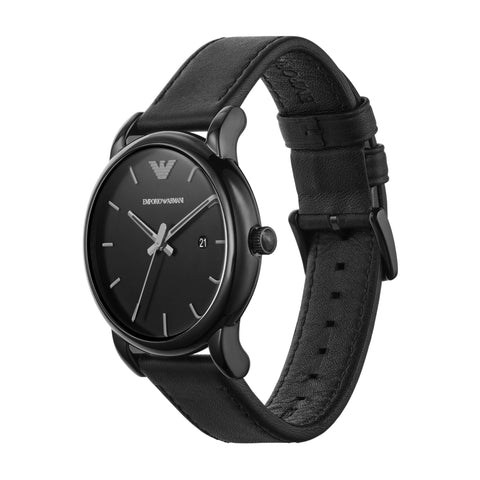 Emporio Armani Men's Dress Black Leather Watch (Model: AR1732 ) Emporio Armani