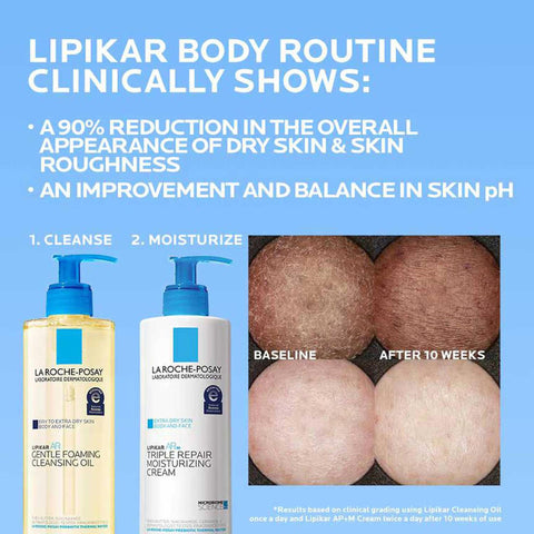 La Roche-Posay Lipikar AP+ Triple Repair Moisturizing Cream, Face & Body Lotion For Dry Skin, Shea Butter & Niacinamide Moisturizer, Gentle Face & Body Cream For Dry, Rough & Sensitive Skin La Roche-Posay