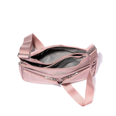 Baggallini Cross Over Crossbody Bag for Women - Lightweight Water-Resistant Travel Bag - Adjustable Strap Extar Pockets Baggallini