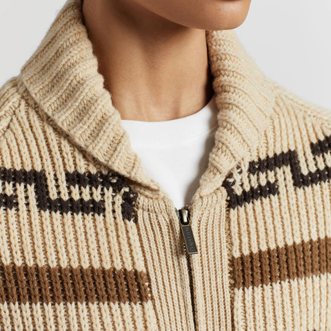 Pendleton Women’s Westerley, Cardigan Sweater, 100% Virgin Wool, Sweaters for Women, Heavy Cable Knitted Sweater - Tan/Brown