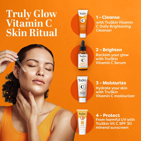 TruSkin Vitamin C Serum For Face – Anti Aging Formula with Vitamin C, Hyaluronic Acid, Vitamin E – Brightening Serum – Improve Appearance of Dark Spots, Tone, Fine Lines & Wrinkles, 2 Fl Oz TruSkin