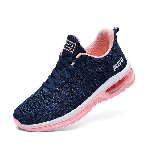 Lamincoa Women's Running Shoes Fashion Air Cushion Sneakers Lightweight Anti Slip Sports Shoes for Indoor Outdooor Jogging Blue-Pink 8 Lamincoa