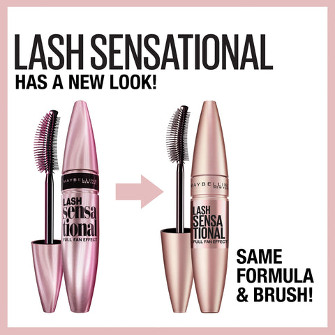 Maybelline Lash Sensational Waterproof Mascara, Lengthening and Volumizing for a Full Fan Effect, Brownish Black, 1 Count