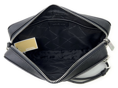 Michael Kors Women's Jet Set Item Crossbody Bag in Black with Silver hardware (Black/Silver) Michael Kors