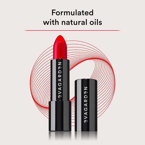 EVAGARDEN Classy Lipstick - Formulated with Natural Oils - Envelopes Your Skin with Satin Effect - Light, Pigmented Blend Gives Full Coverage and Chic Finish Instantly - 612 Flame Scarlet - 0.1 oz EVAGARDEN