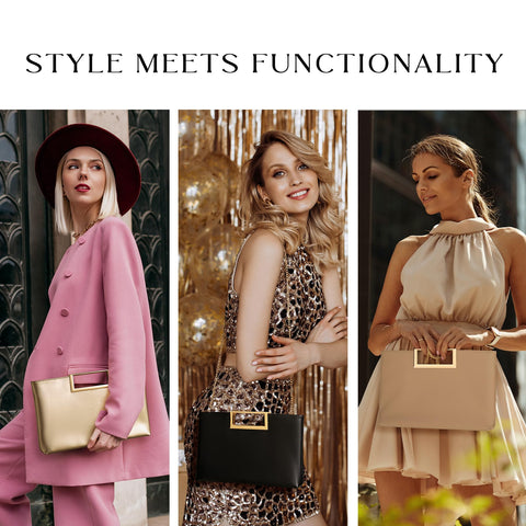 SWEETV Clutch Purses for Women Evening/Formal, Fashion PU Leather Purse for Prom, Cocktail, and Wedding,Nina SWEETV