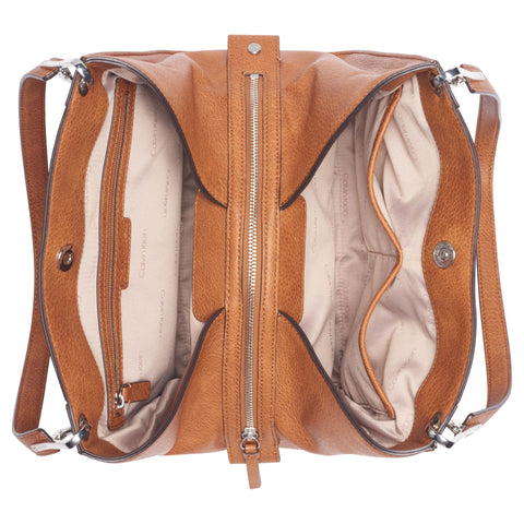 Calvin Klein Reyna Novelty Triple Compartment Shoulder Bag, Caramel Mix,One Size Calvin Klein